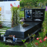 Mẫu mộ xây gạch ốp lát hoàn thiện tại Hoa Viên Bình Dương